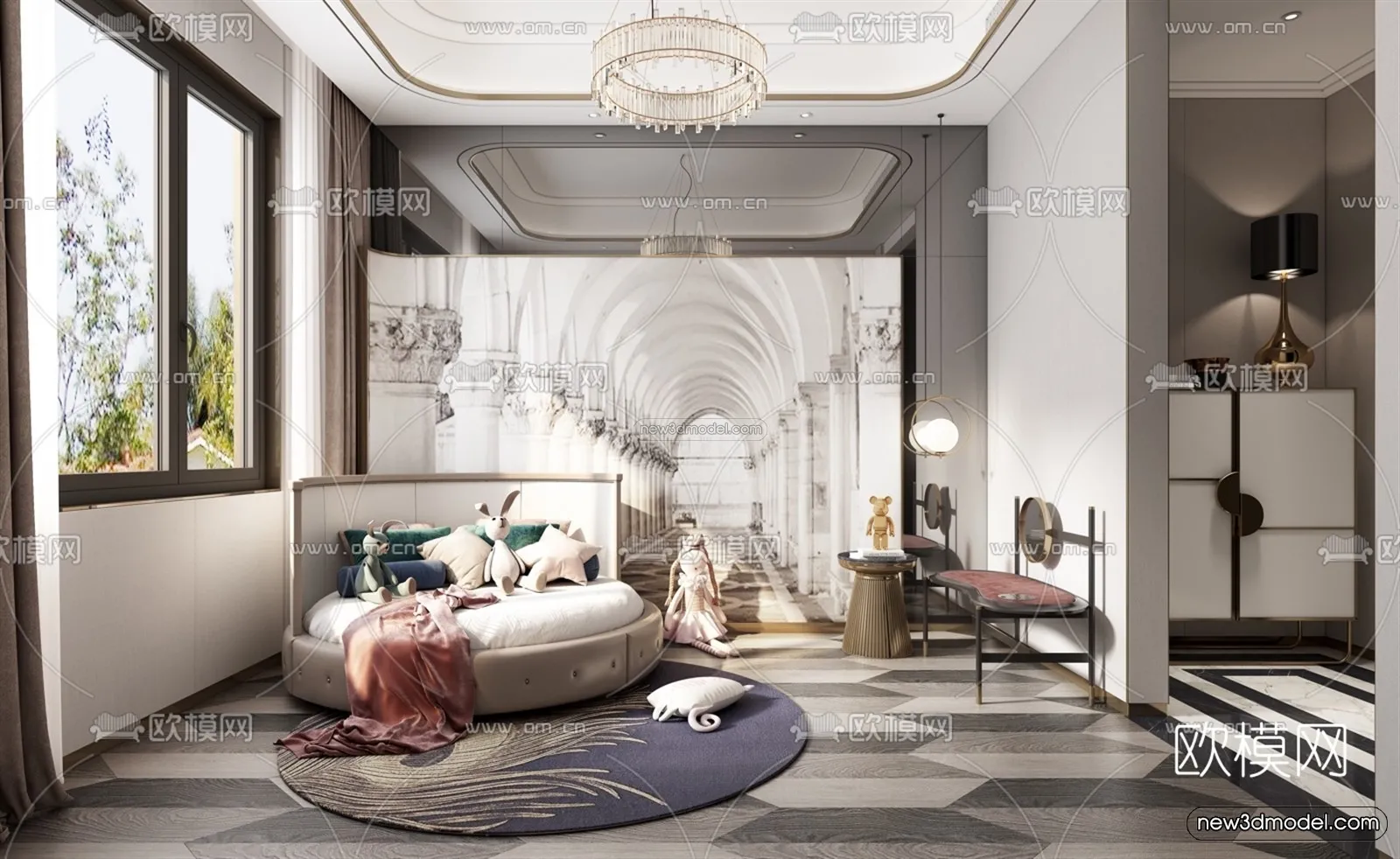 Europe Style Interior 3D Blocks – Bedroom 3D Model – 270 – VRAY