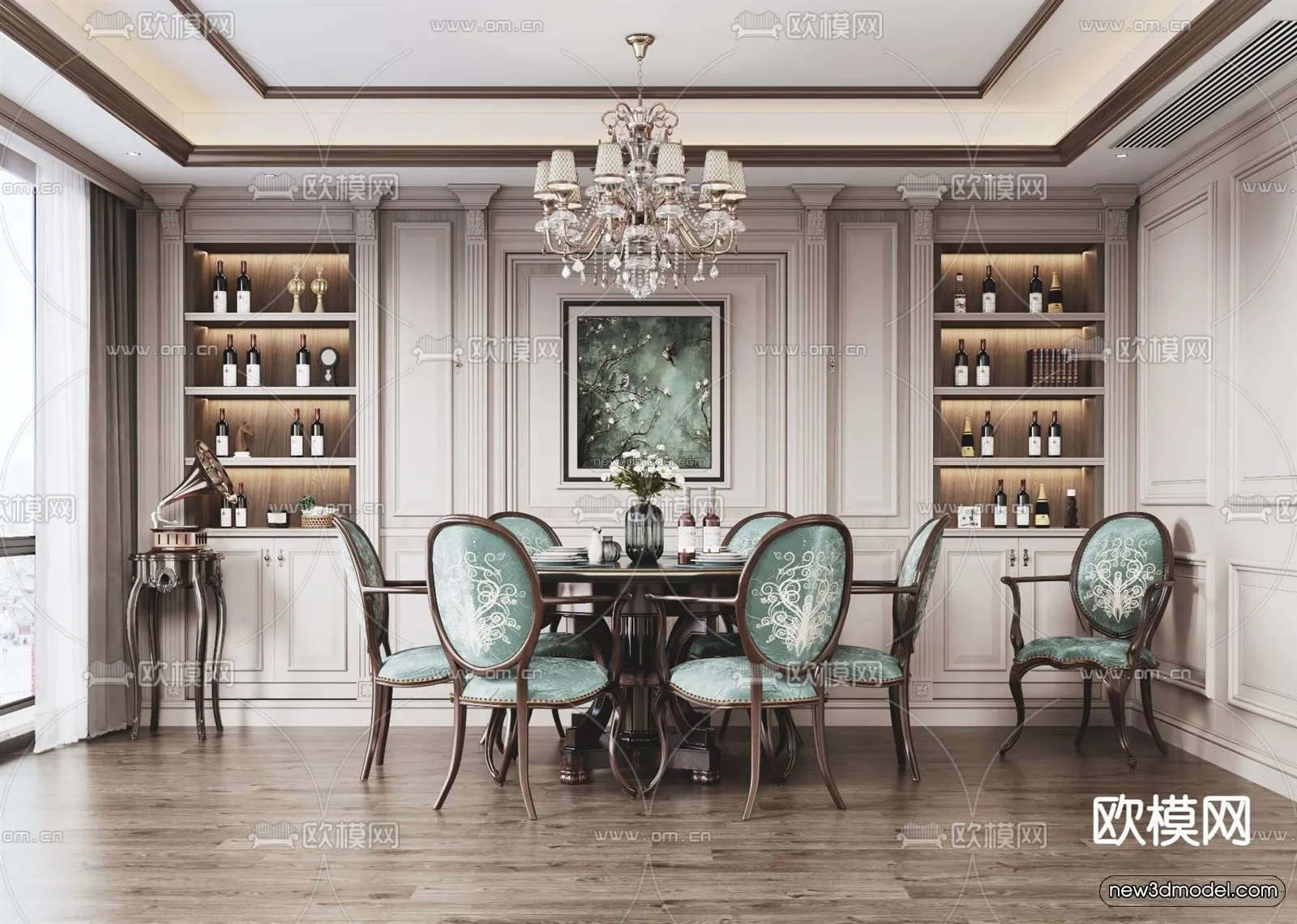 Europe Style Interior 3D Blocks – Dining Room 3D Model – 191 – VRAY Europe Style Interior 3D Blocks – Dining Room 3D Model – 191 – VRAY