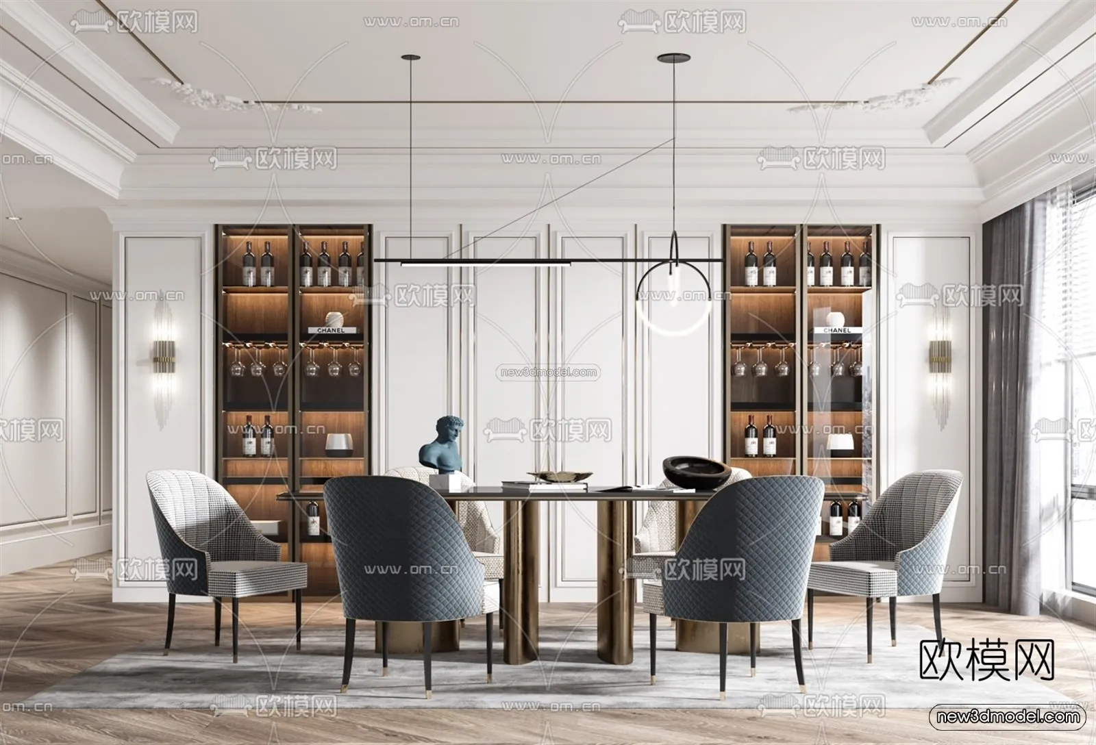 Europe Style Interior 3D Blocks – Dining Room 3D Model – 201 – VRAY Europe Style Interior 3D Blocks – Dining Room 3D Model – 201 – VRAY