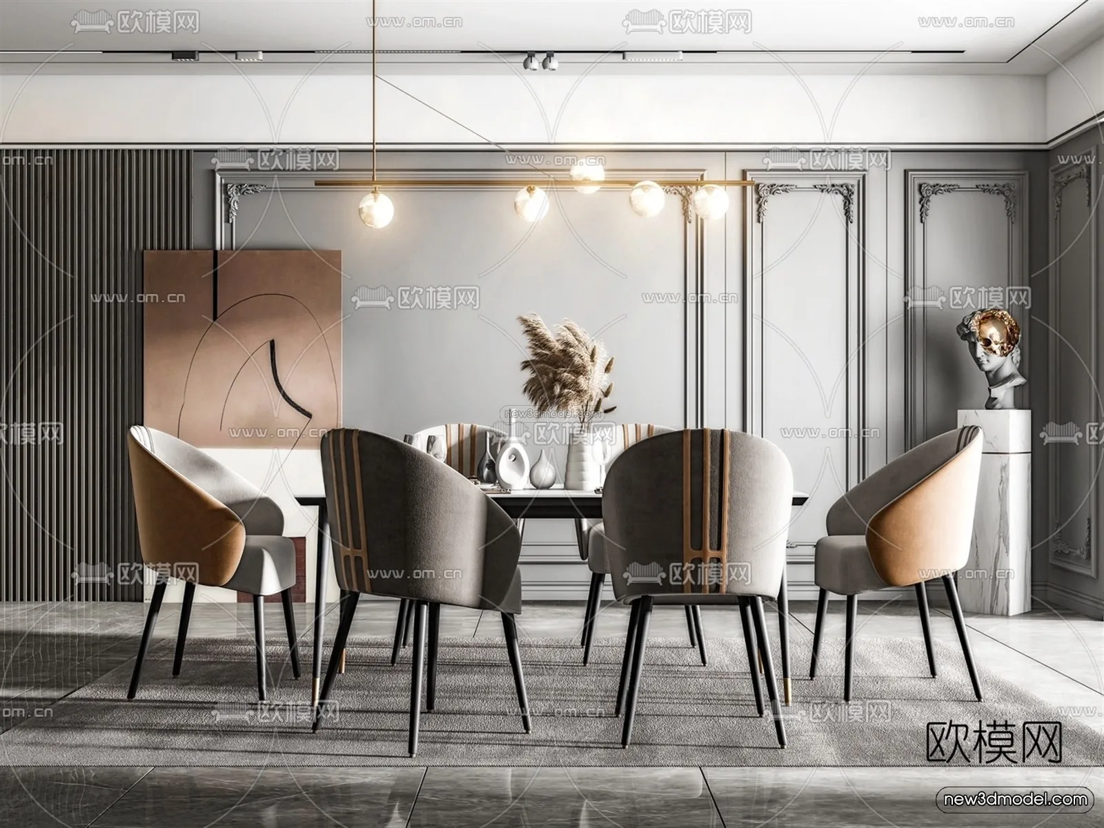 Europe Style Interior 3D Blocks – Dining Room 3D Model – 205 – VRAY Europe Style Interior 3D Blocks – Dining Room 3D Model – 205 – VRAY