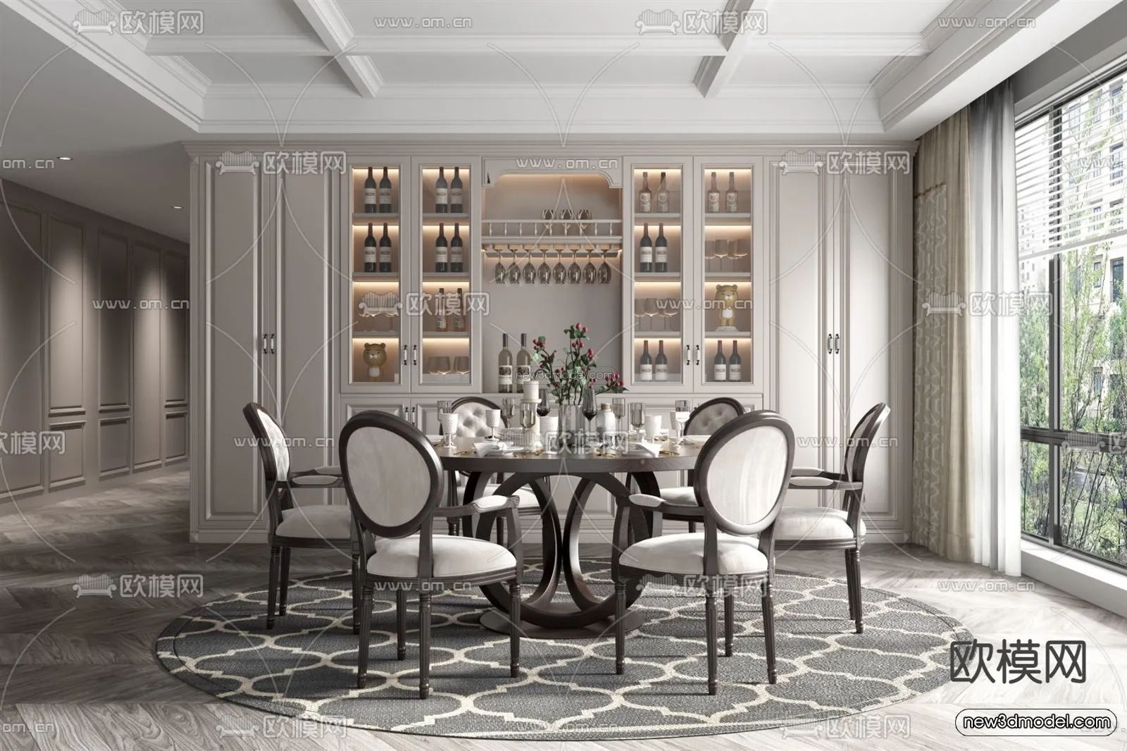 Europe Style Interior 3D Blocks – Dining Room 3D Model – 206 – VRAY Europe Style Interior 3D Blocks – Dining Room 3D Model – 206 – VRAY