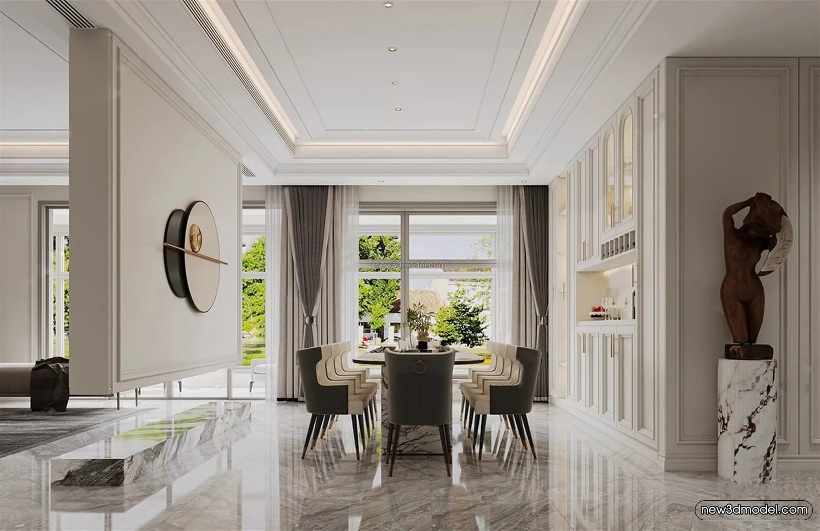 Europe Style Interior 3D Blocks – Dining Room 3D Model – 213 – VRAY Europe Style Interior 3D Blocks – Dining Room 3D Model – 213 – VRAY