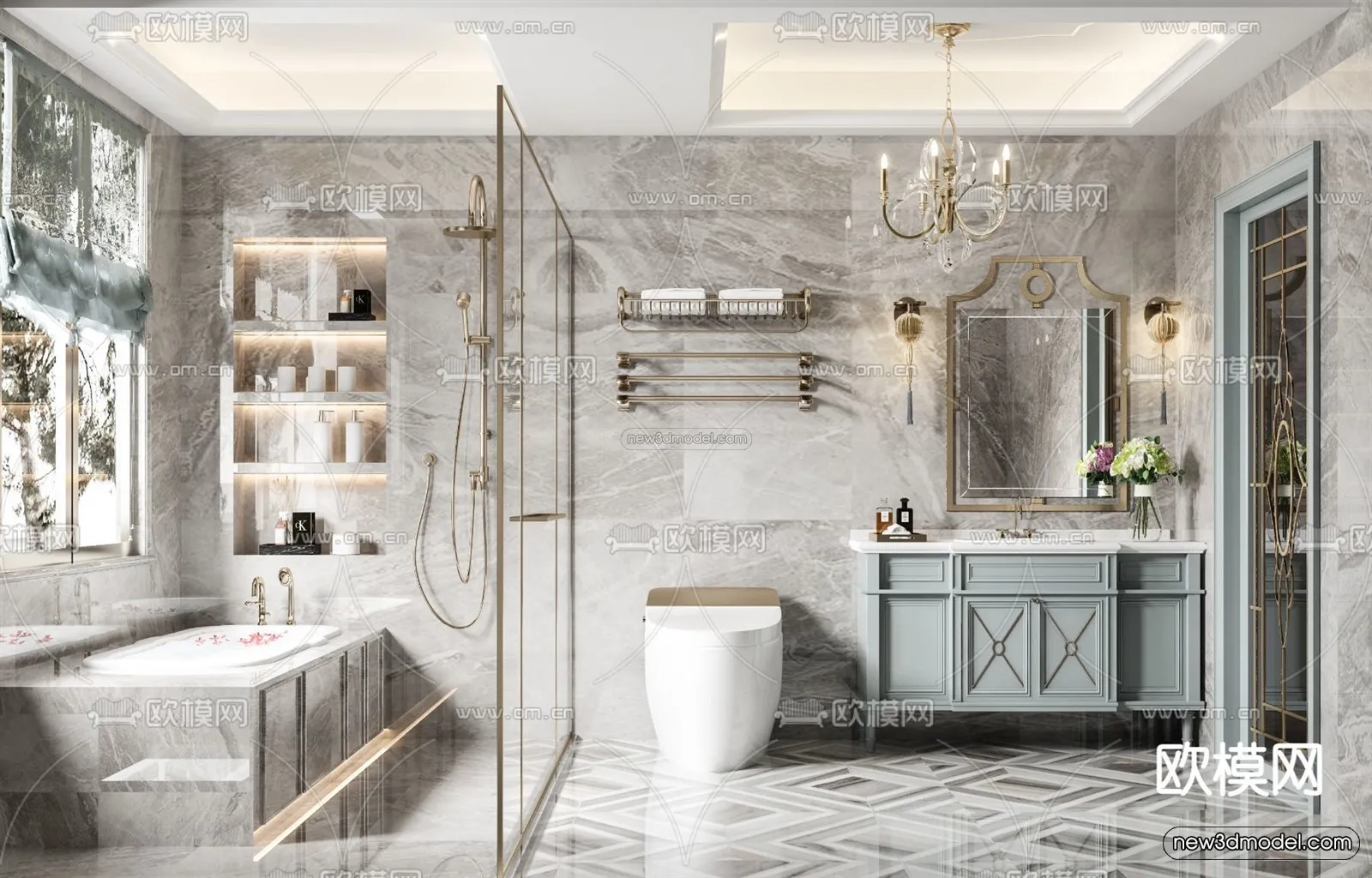 Europe Style Interior 3D Blocks – Kitchen 3D Model – 309 – VRAY