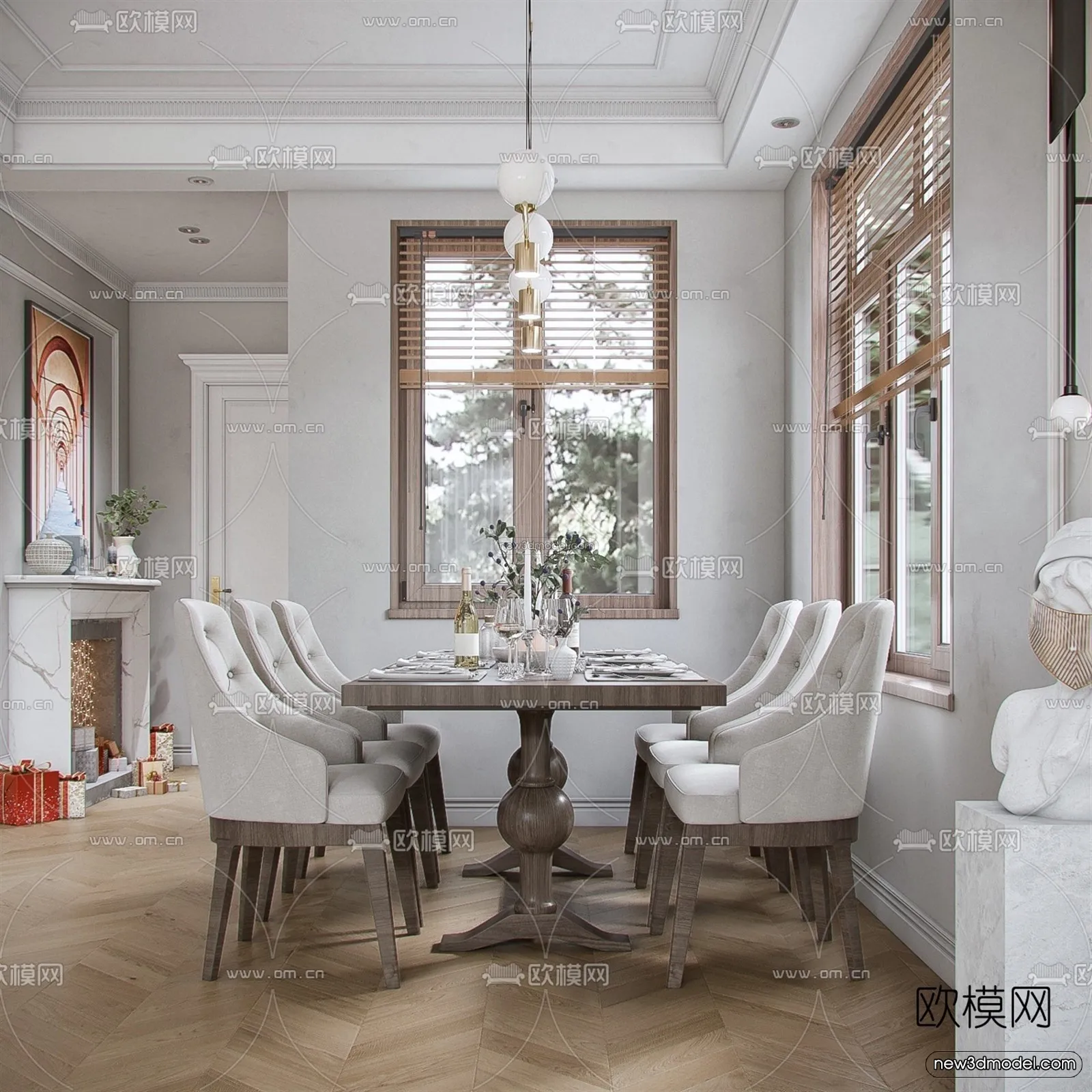 Europe Style Interior 3D Blocks – Living Room 3D Model – 019 – VRAY