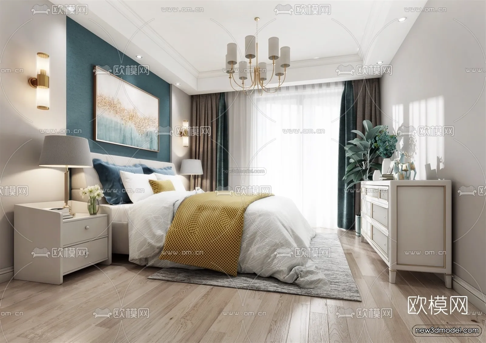 Europe Style Interior 3D Blocks – Living Room 3D Model – 028 – VRAY