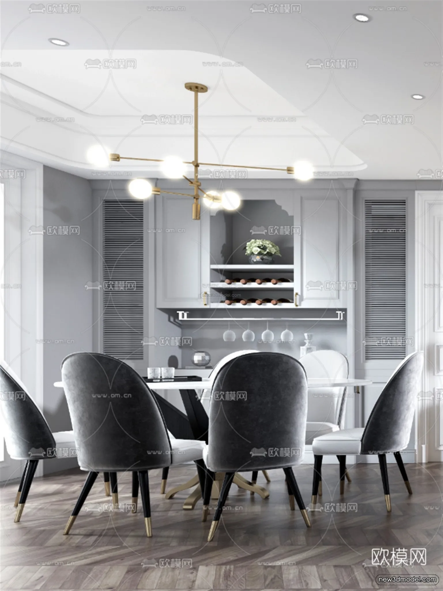 Europe Style Interior 3D Blocks – Living Room 3D Model – 047 – VRAY