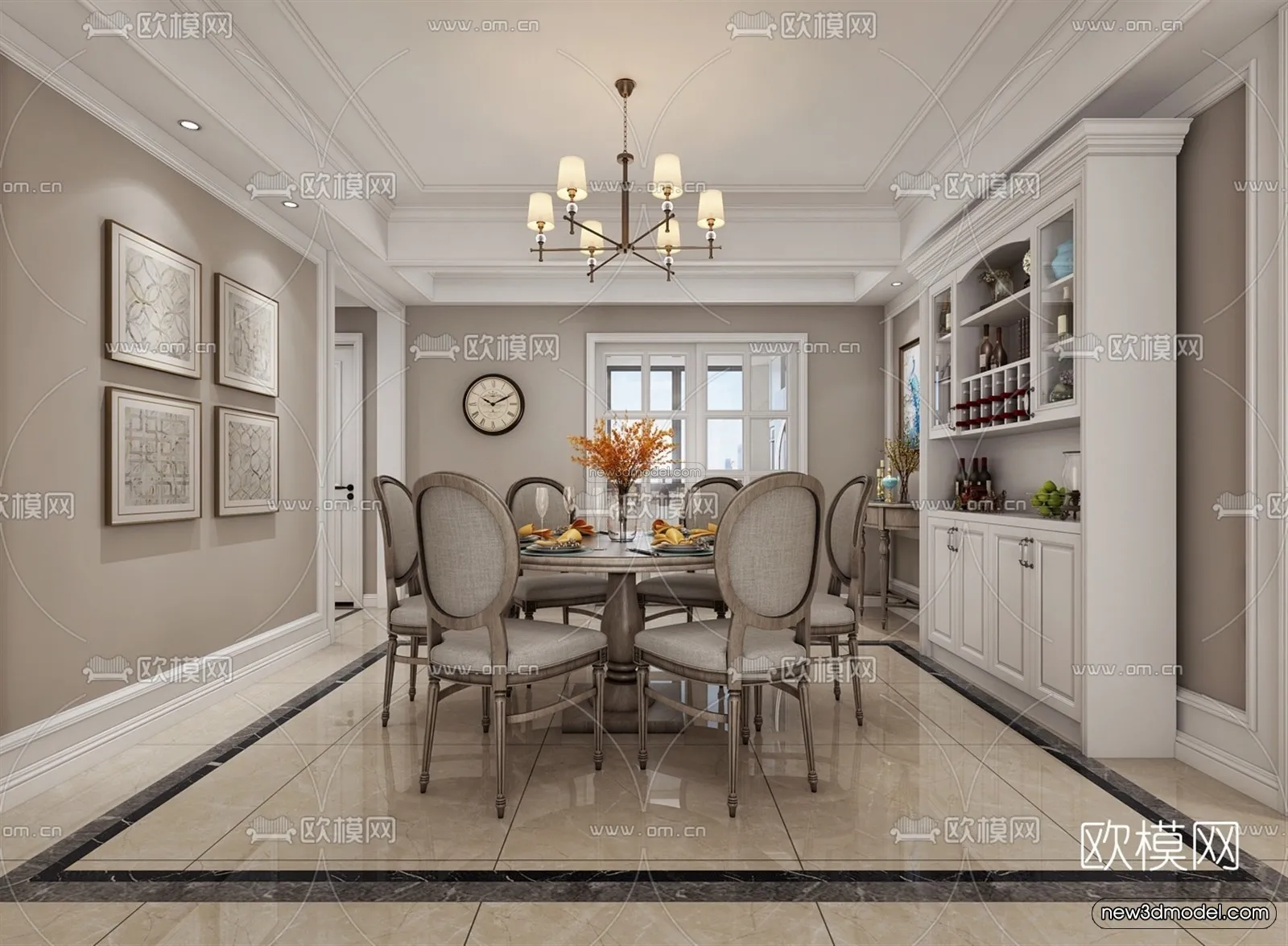 Europe Style Interior 3D Blocks – Living Room 3D Model – 052 – VRAY