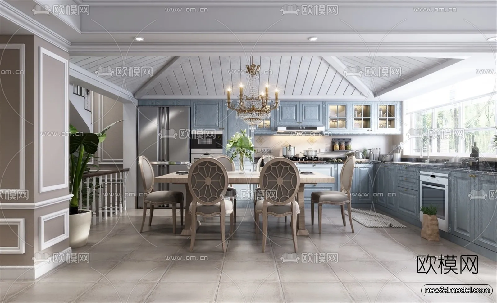 Europe Style Interior 3D Blocks – Living Room 3D Model – 053 – VRAY