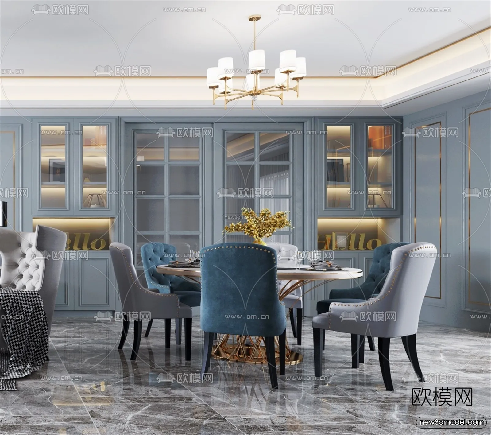 Europe Style Interior 3D Blocks – Living Room 3D Model – 067 – VRAY