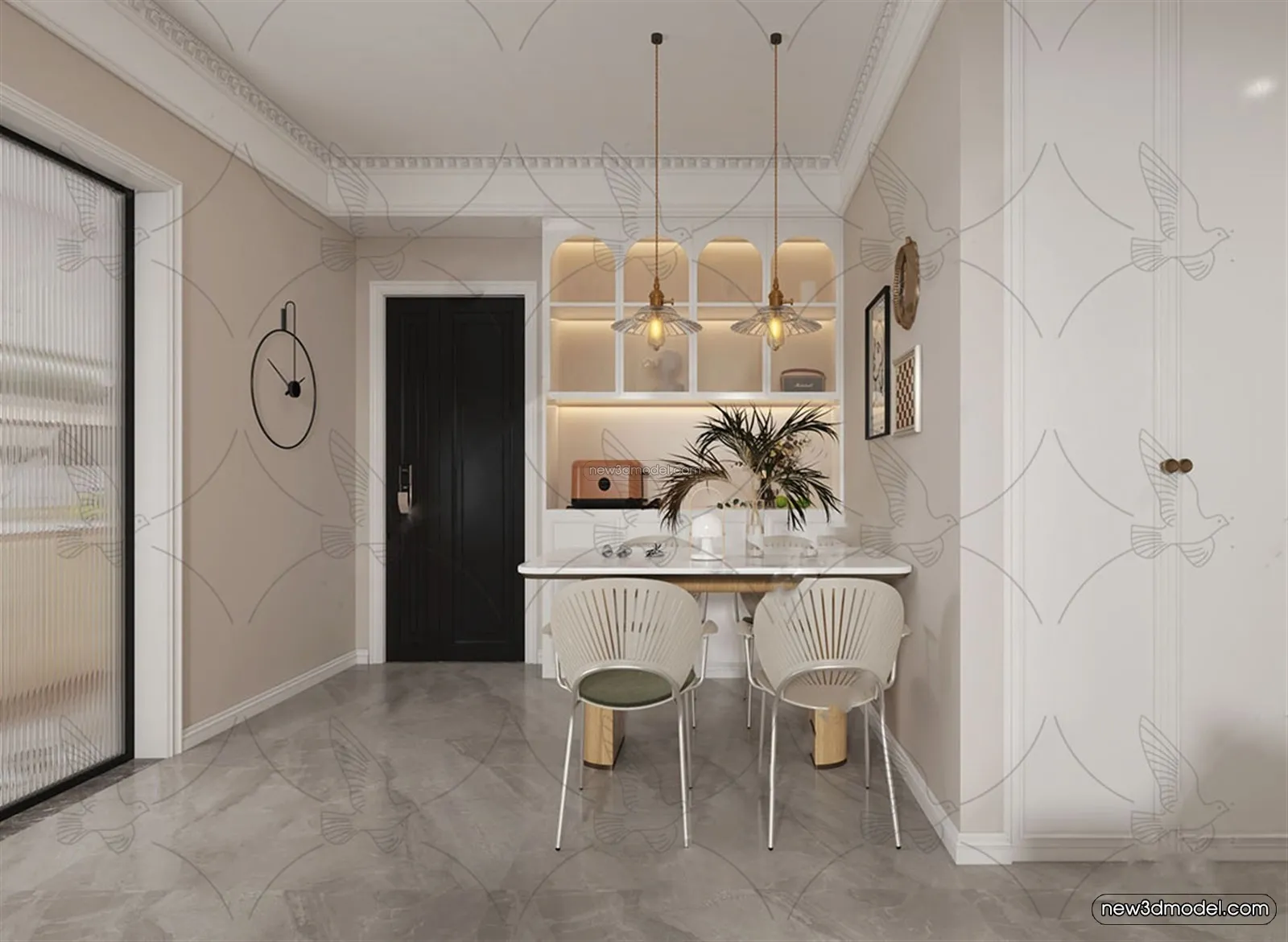 Europe Style Interior 3D Blocks – Living Room 3D Model – 115 – VRAY