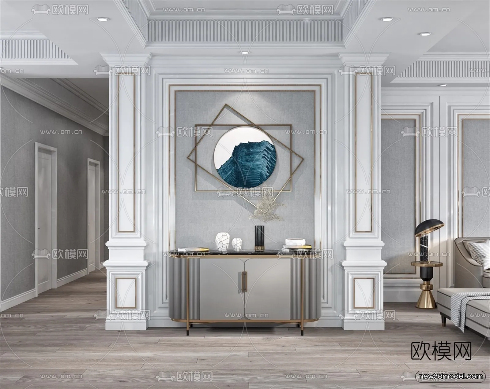 Europe Style Interior 3D Blocks – Living Room 3D Model – 139 – VRAY