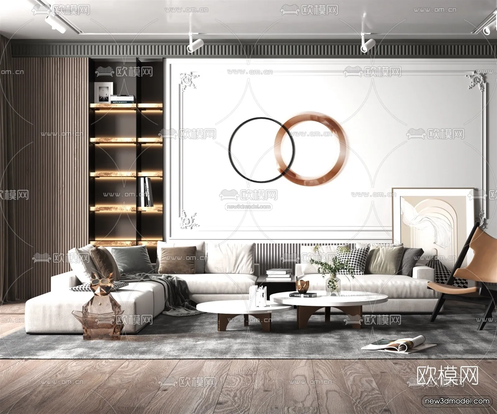 Europe Style Interior 3D Blocks – Living Room 3D Model – 159 – VRAY