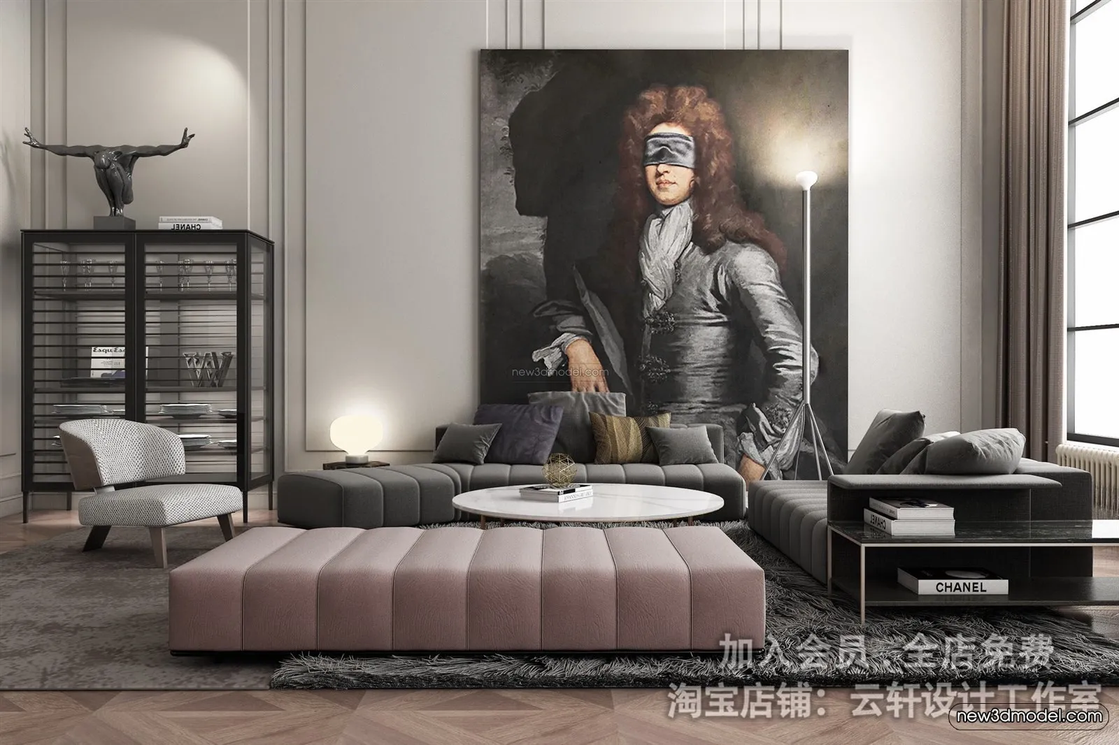 Europe Style Interior 3D Blocks – Living Room 3D Model – 167 – VRAY