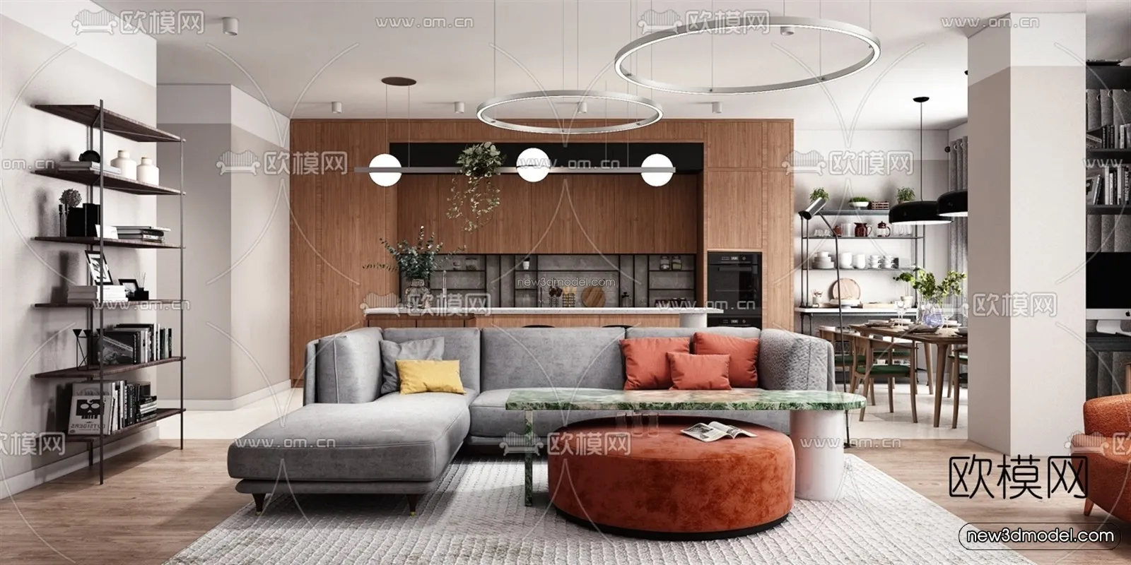Europe Style Interior 3D Blocks – Living Room 3D Model – 168 – VRAY
