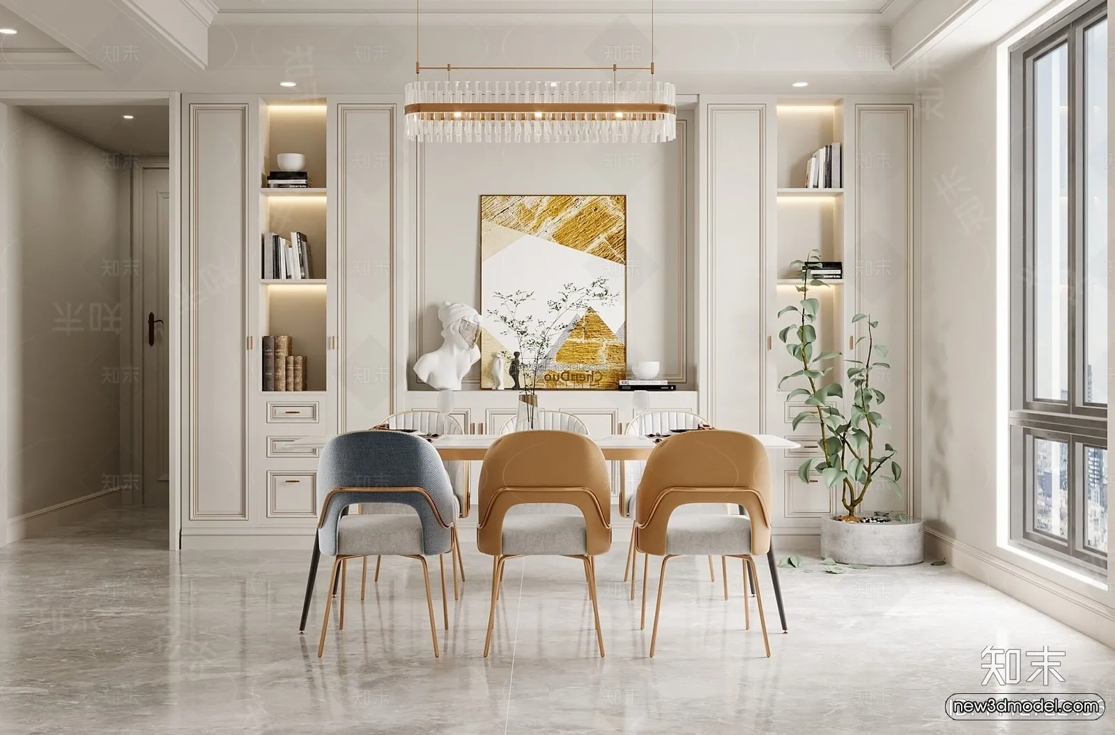 Europe Style Interior 3D Blocks – Living Room 3D Model – 175 – VRAY