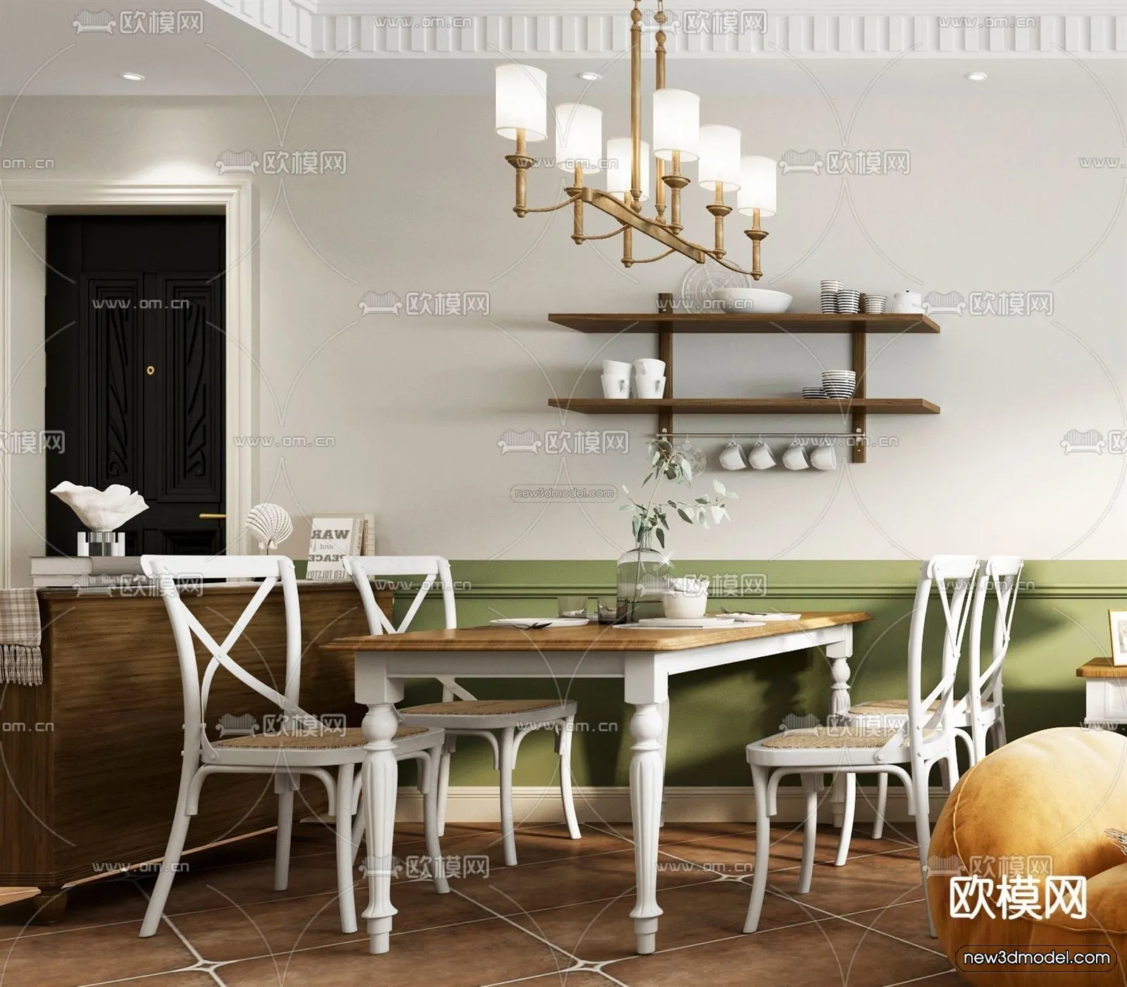 Europe Style Interior 3D Blocks – Living Room 3D Model – 186 – VRAY