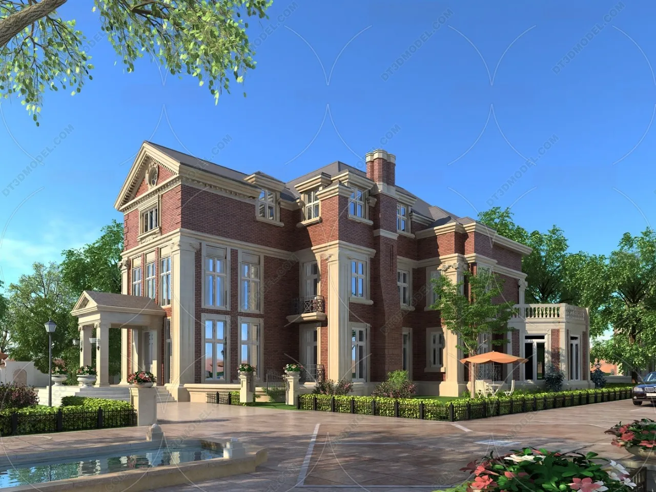 Europe Style Villa 3D Model – 3D Blocks – 006 – VRAY