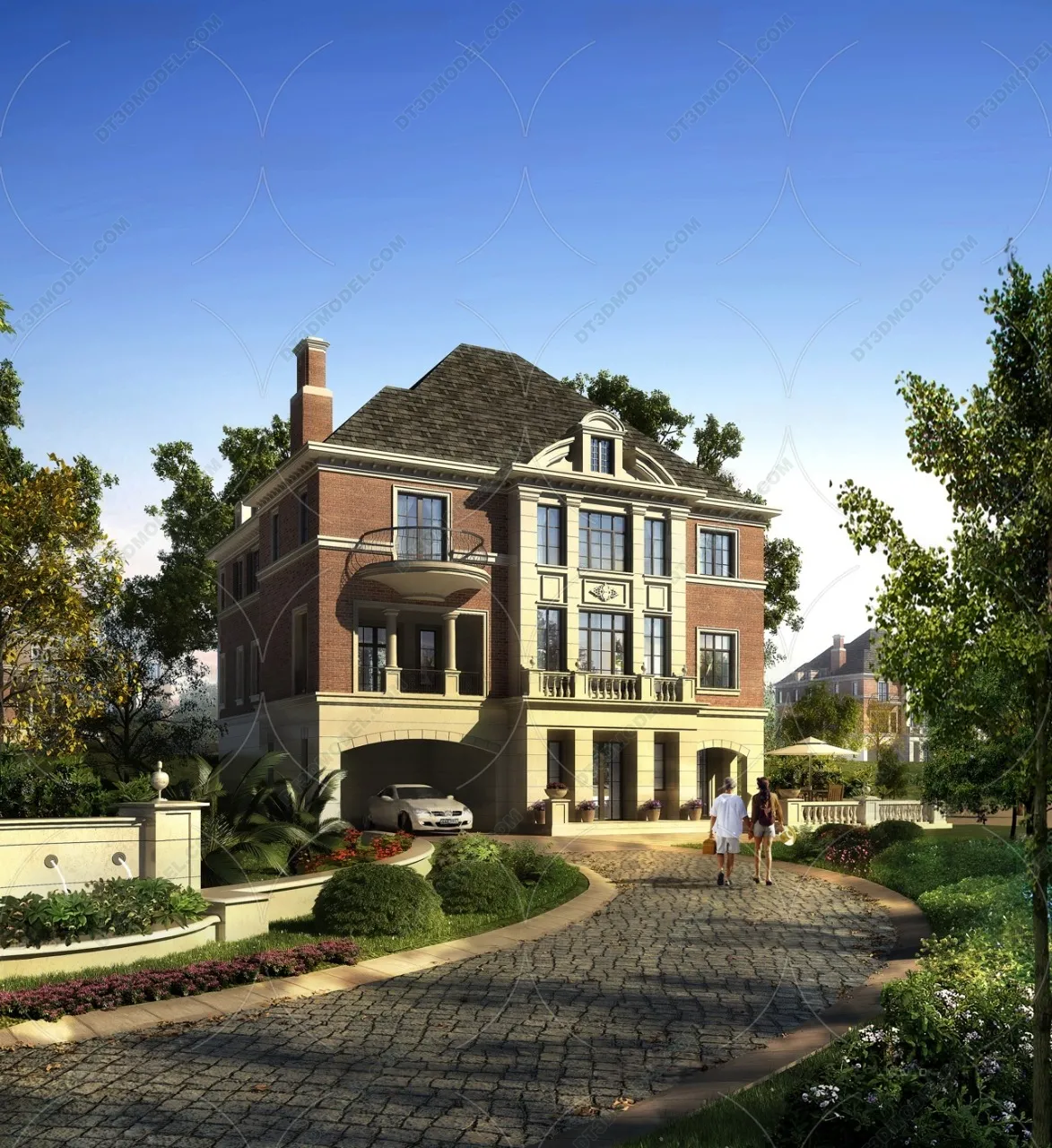 Europe Style Villa 3D Model – 3D Blocks – 009 – VRAY