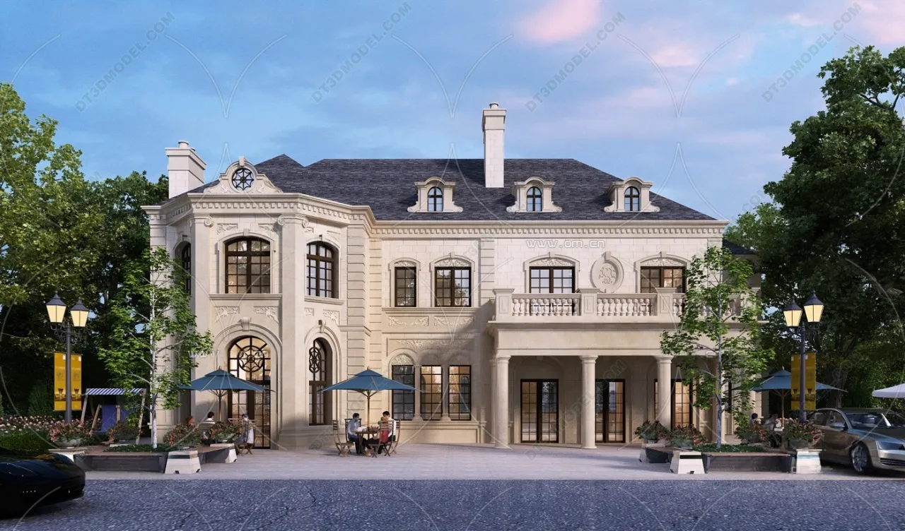 Europe Style Villa 3D Model – 3D Blocks – 010 – VRAY