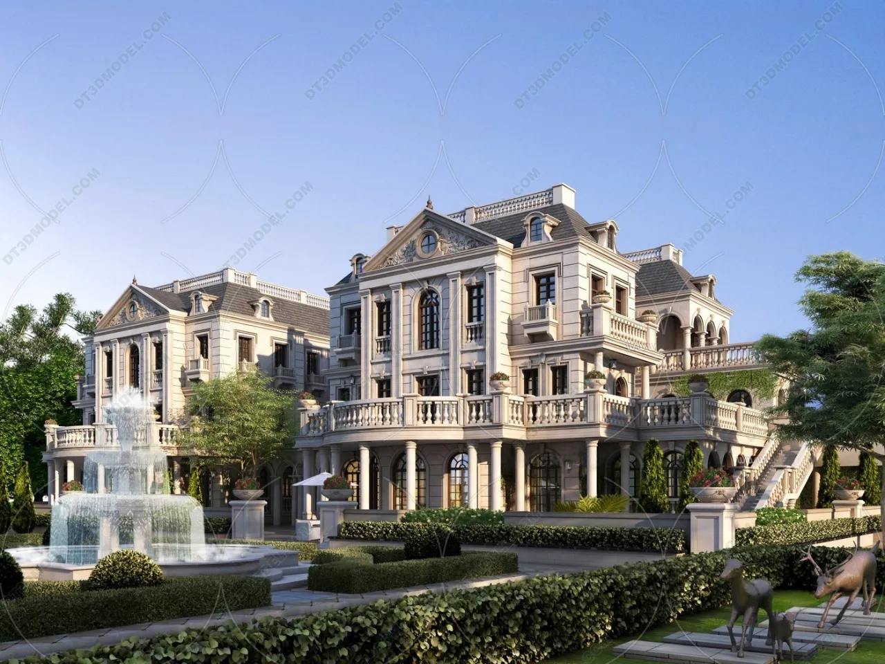 Europe Style Villa 3D Model – 3D Blocks – 013 – VRAY