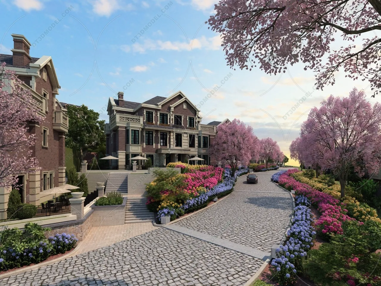 Europe Style Villa 3D Model – 3D Blocks – 018 – VRAY