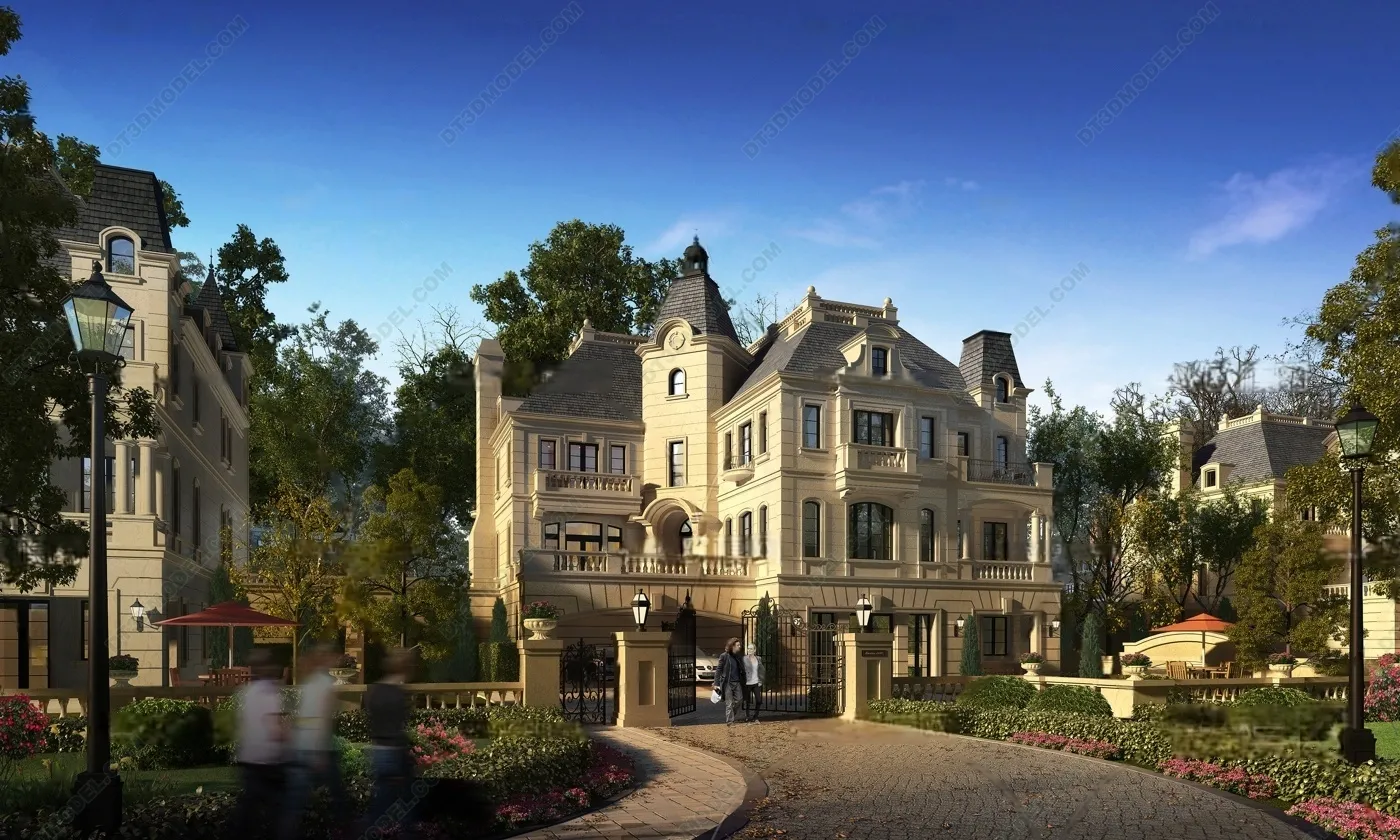 Europe Style Villa 3D Model – 3D Blocks – 029 – VRAY