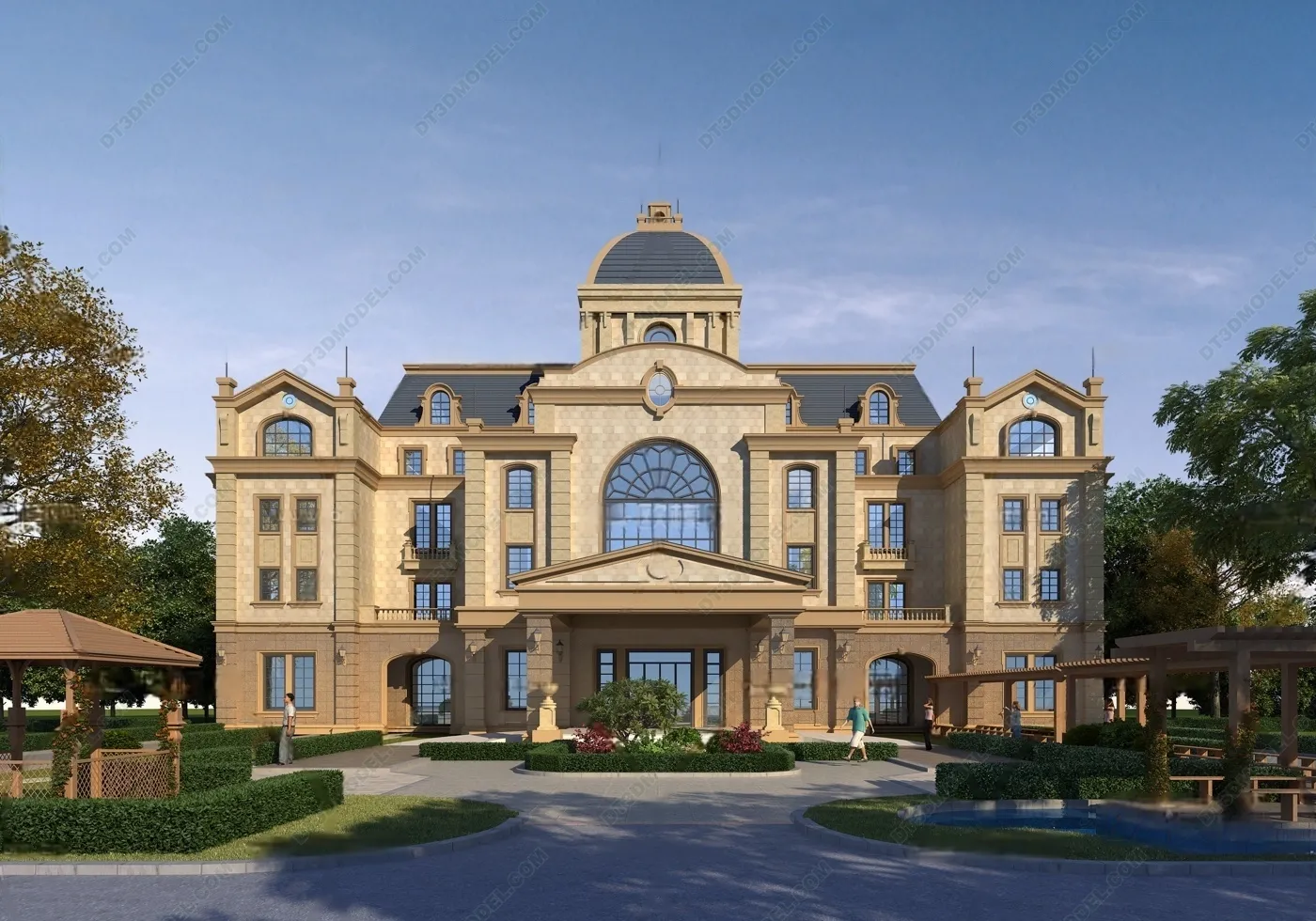 Europe Style Villa 3D Model – 3D Blocks – 033 – VRAY