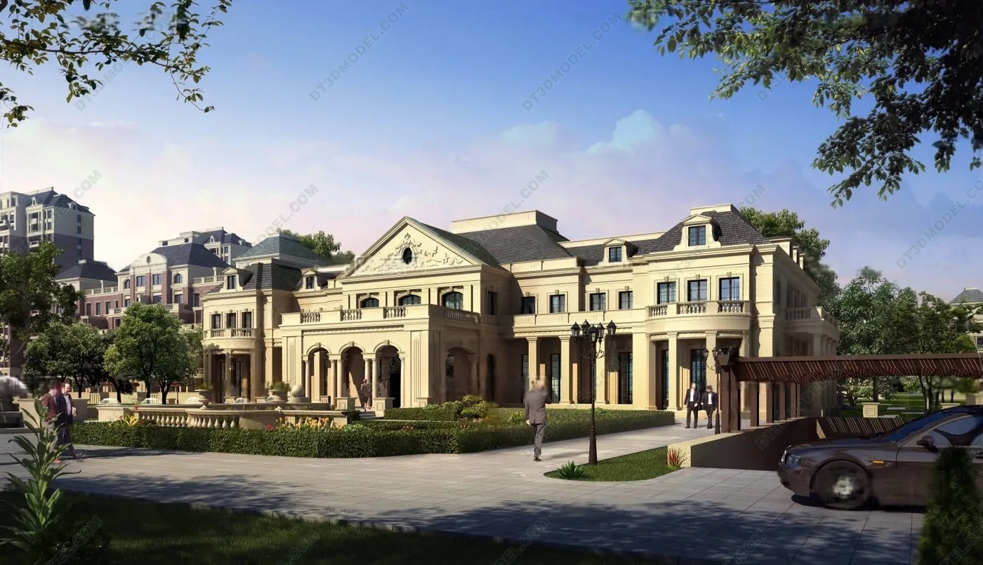 Europe Style Villa 3D Model – 3D Blocks – 034 – VRAY