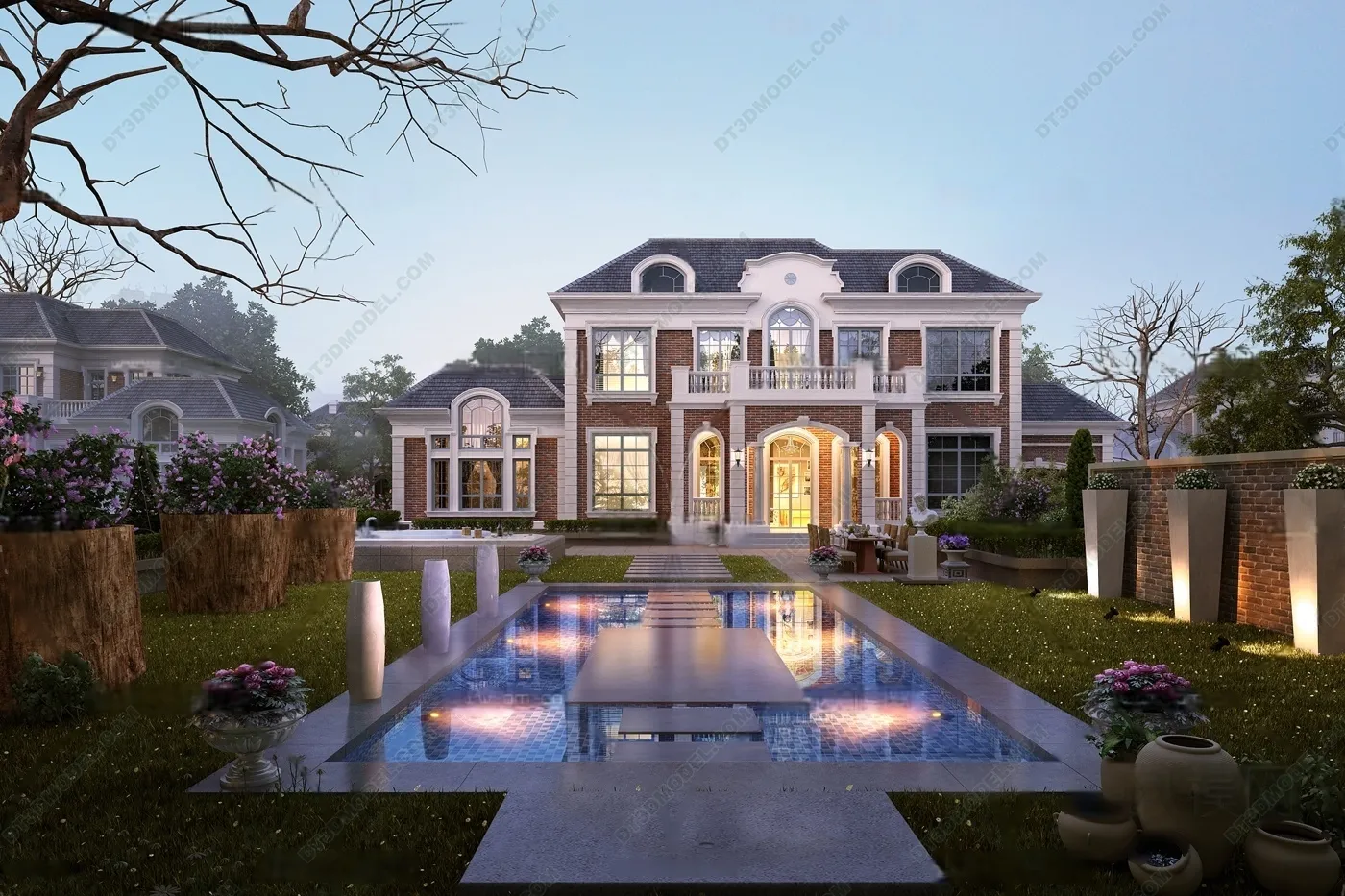 Europe Style Villa 3D Model – 3D Blocks – 039 – VRAY