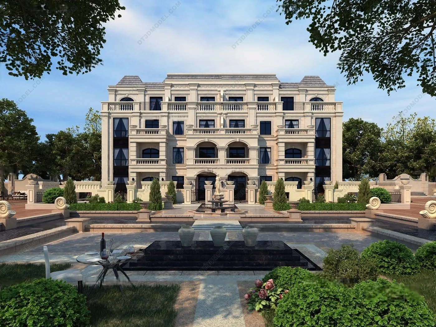 Europe Style Villa 3D Model – 3D Blocks – 040 – VRAY