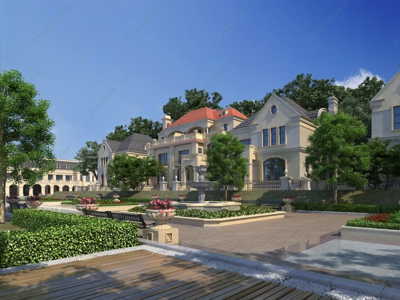 Europe Style Villa 3D Model – 3D Blocks – 041 – VRAY
