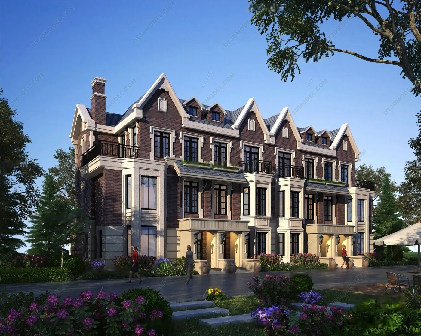 Europe Style Villa 3D Model – 3D Blocks – 043 – VRAY