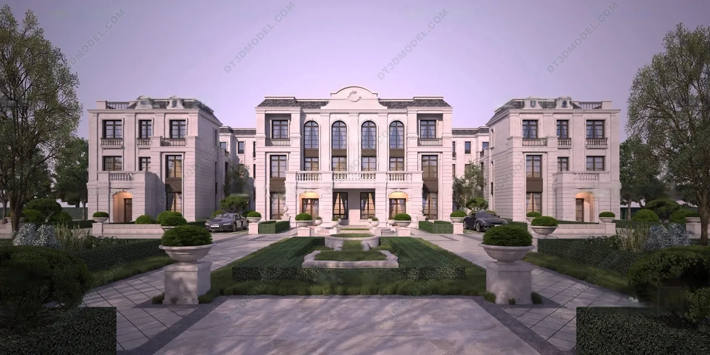 Europe Style Villa 3D Model – 3D Blocks – 048 – VRAY