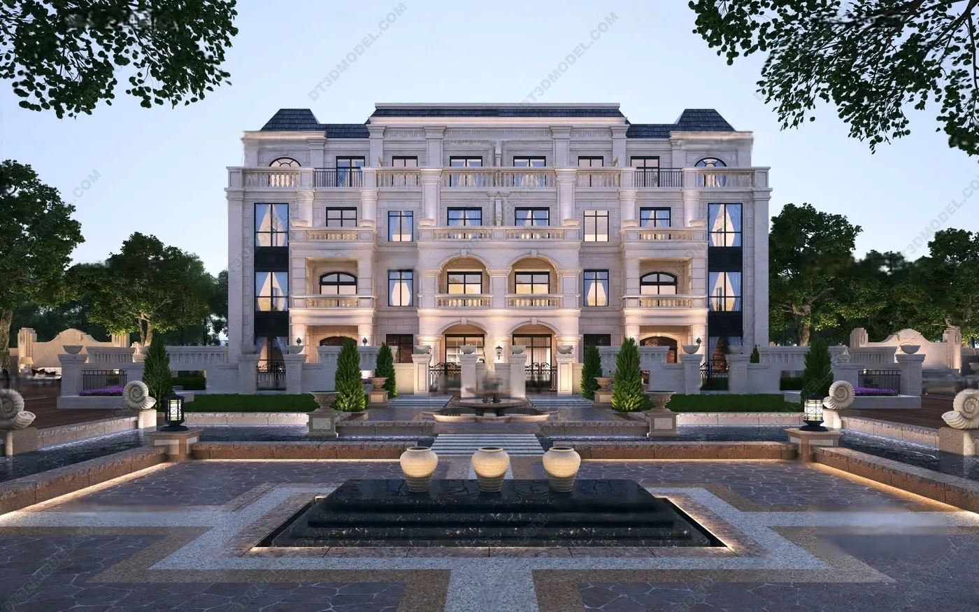 Europe Style Villa 3D Model – 3D Blocks – 049 – VRAY