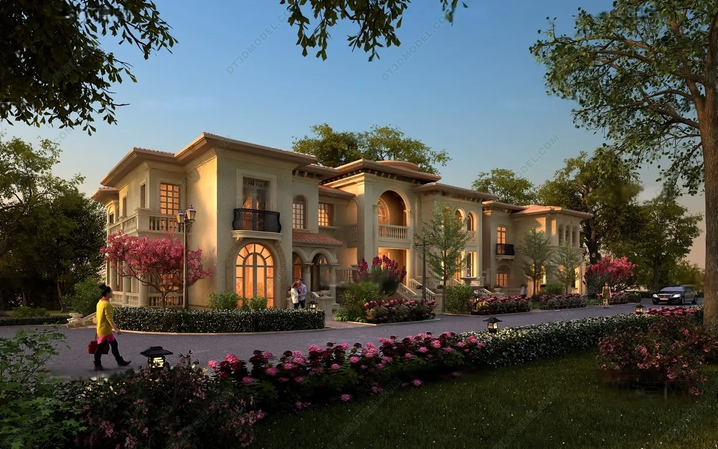 Europe Style Villa 3D Model – 3D Blocks – 050 – VRAY