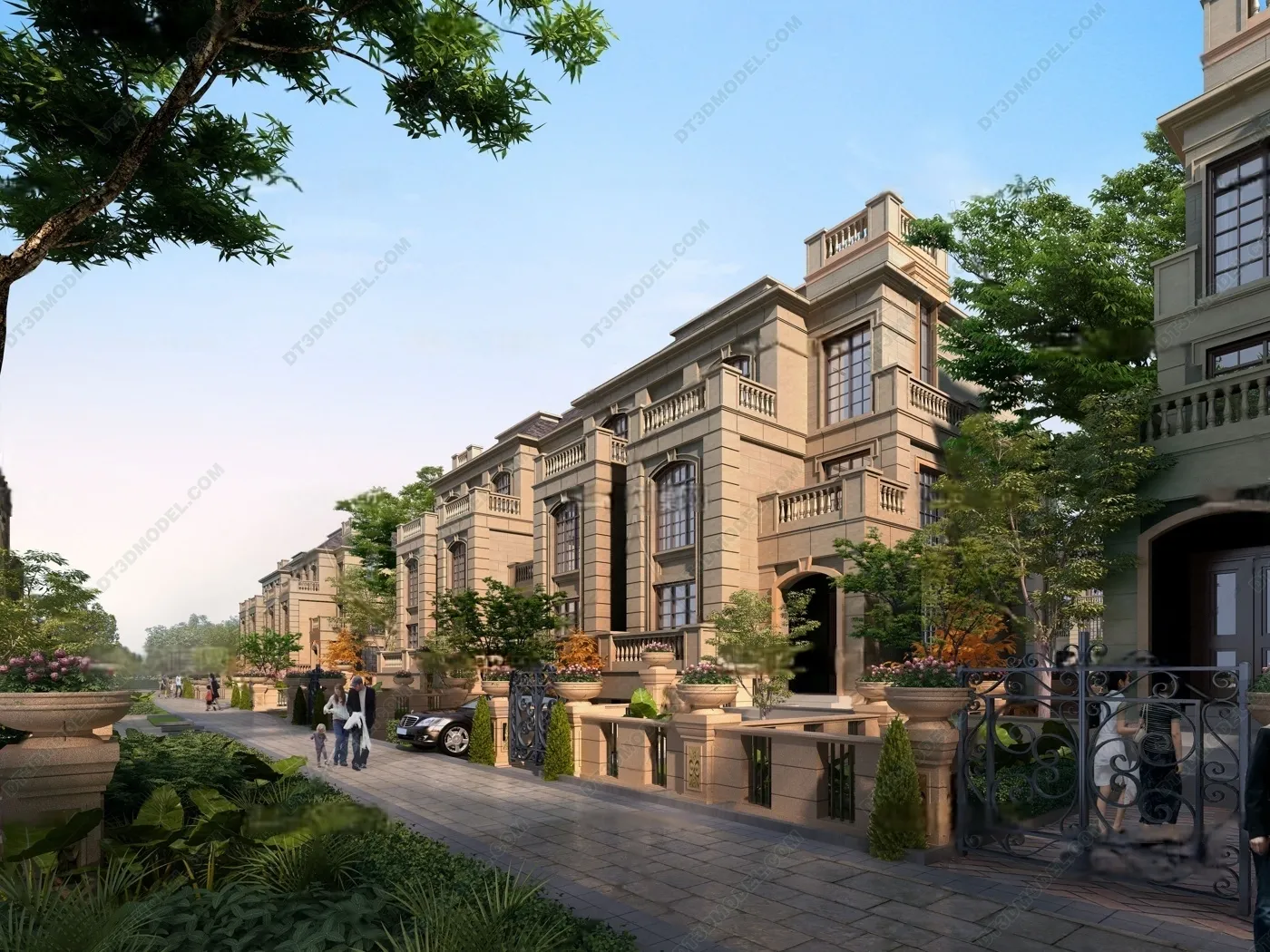 Europe Style Villa 3D Model – 3D Blocks – 051 – VRAY