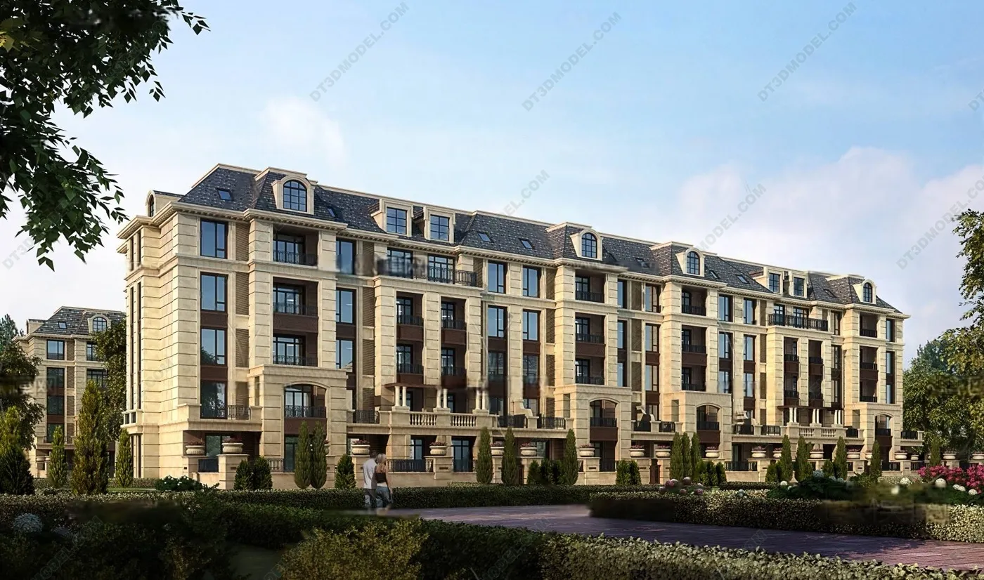 Europe Style Villa 3D Model – 3D Blocks – 056 – VRAY