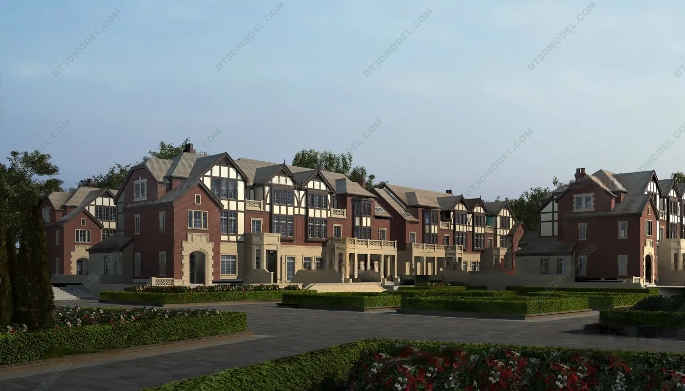 Europe Style Villa 3D Model – 3D Blocks – 057 – VRAY