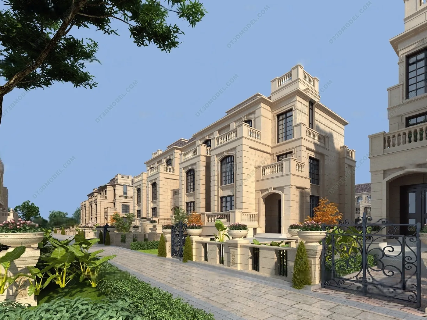 Europe Style Villa 3D Model – 3D Blocks – 062 – VRAY