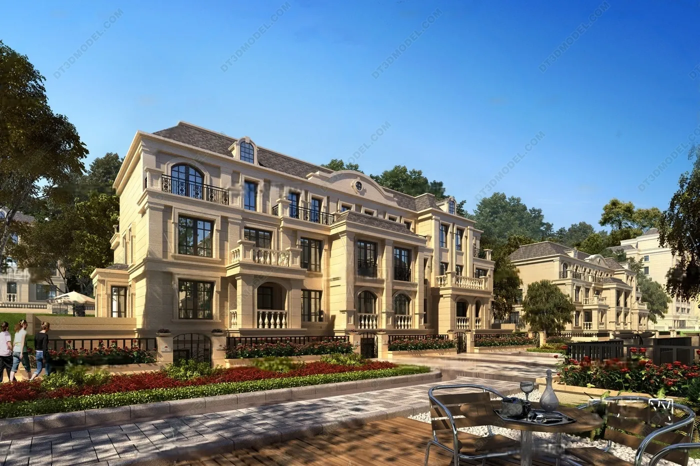 Europe Style Villa 3D Model – 3D Blocks – 066 – VRAY