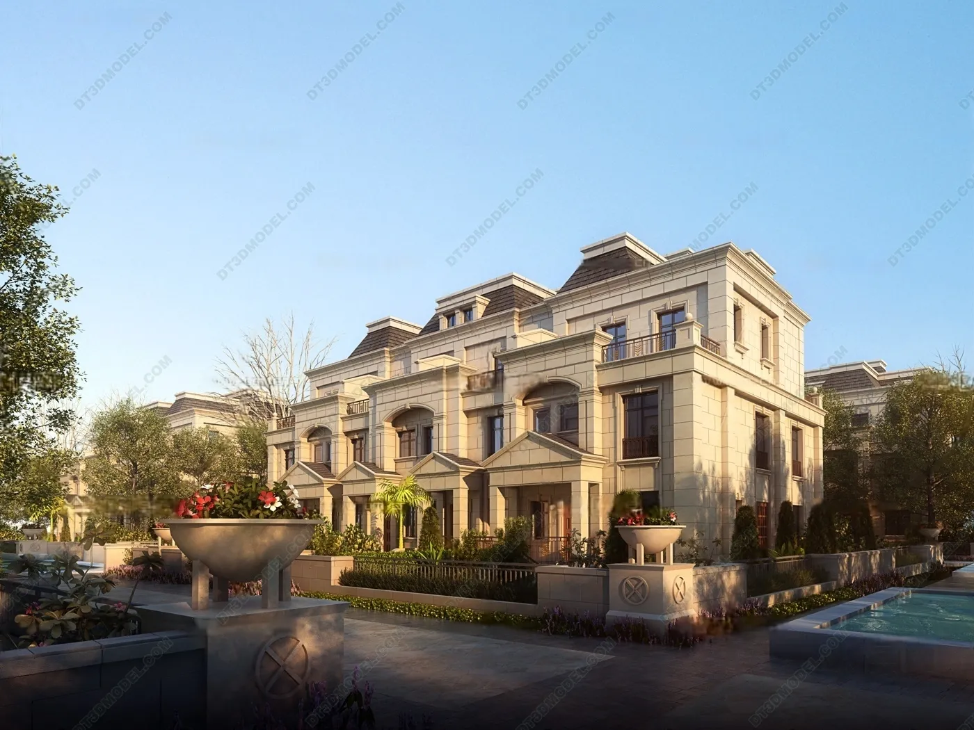 Europe Style Villa 3D Model – 3D Blocks – 067 – VRAY
