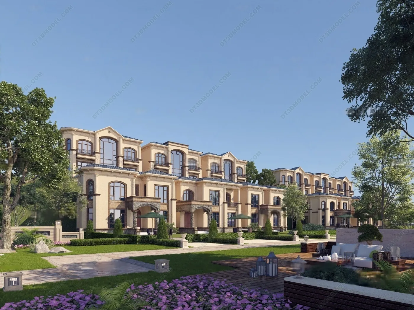 Europe Style Villa 3D Model – 3D Blocks – 074 – VRAY