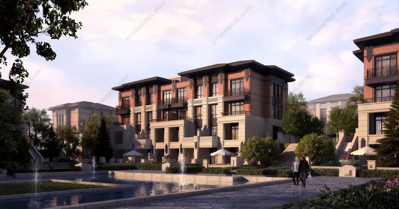 Europe Style Villa 3D Model – 3D Blocks – 081 – VRAY