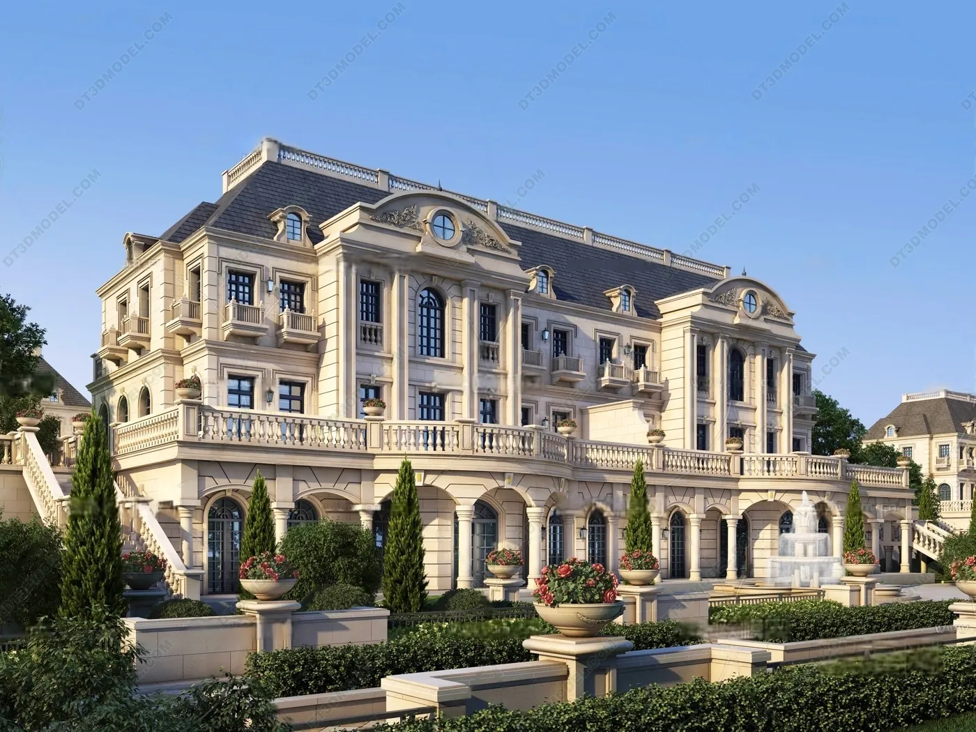 Europe Style Villa 3D Model – 3D Blocks – 082 – VRAY