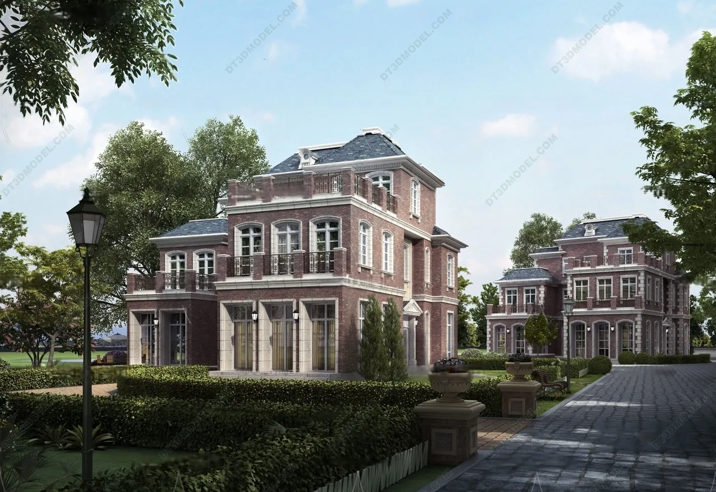 Europe Style Villa 3D Model – 3D Blocks – 083 – VRAY