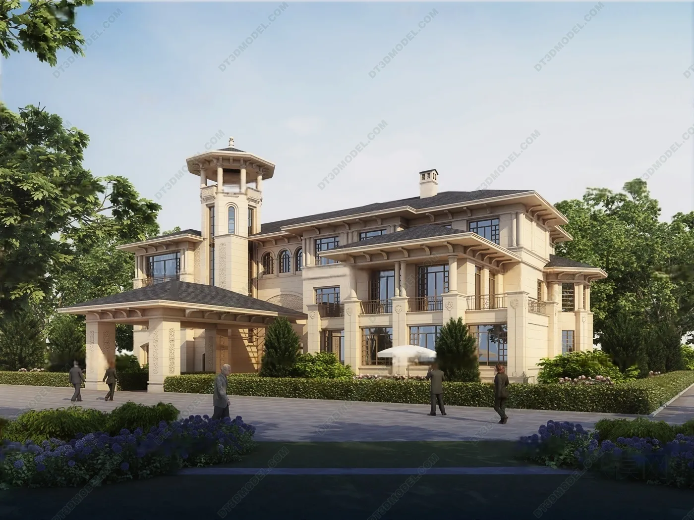 Europe Style Villa 3D Model – 3D Blocks – 087 – VRAY