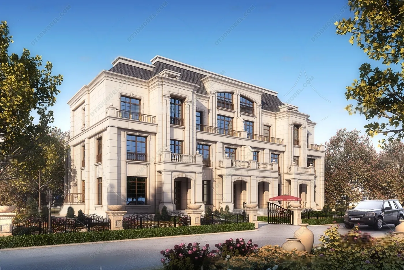 Europe Style Villa 3D Model – 3D Blocks – 090 – VRAY