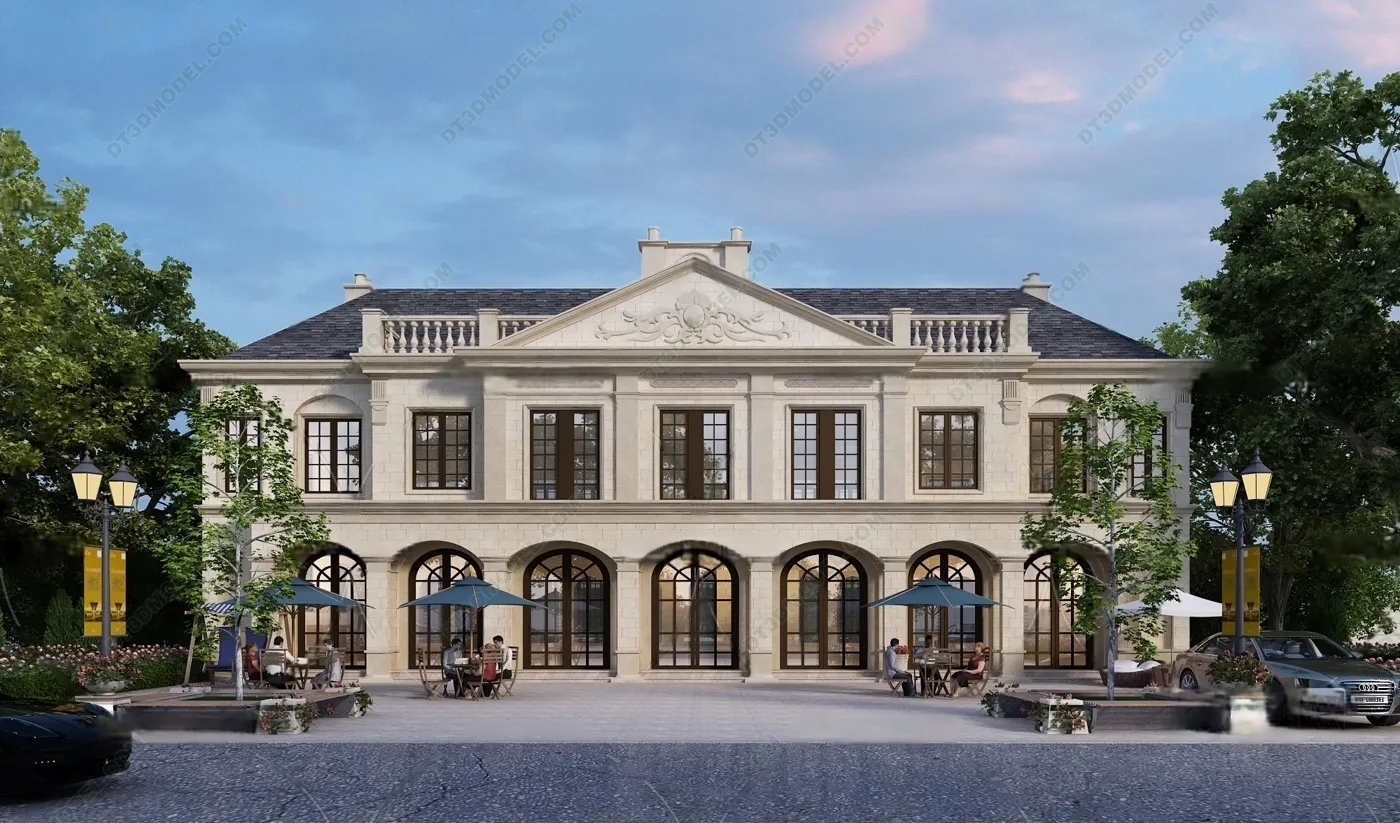 Europe Style Villa 3D Model – 3D Blocks – 093 – VRAY