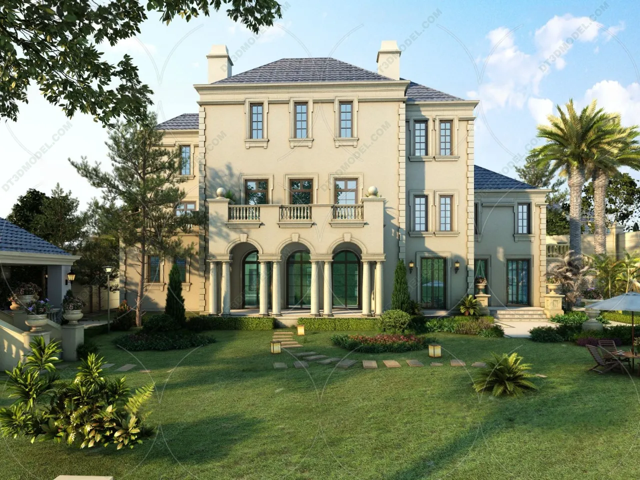 Europe Style Villa 3D Model – 3D Blocks – 098 – VRAY