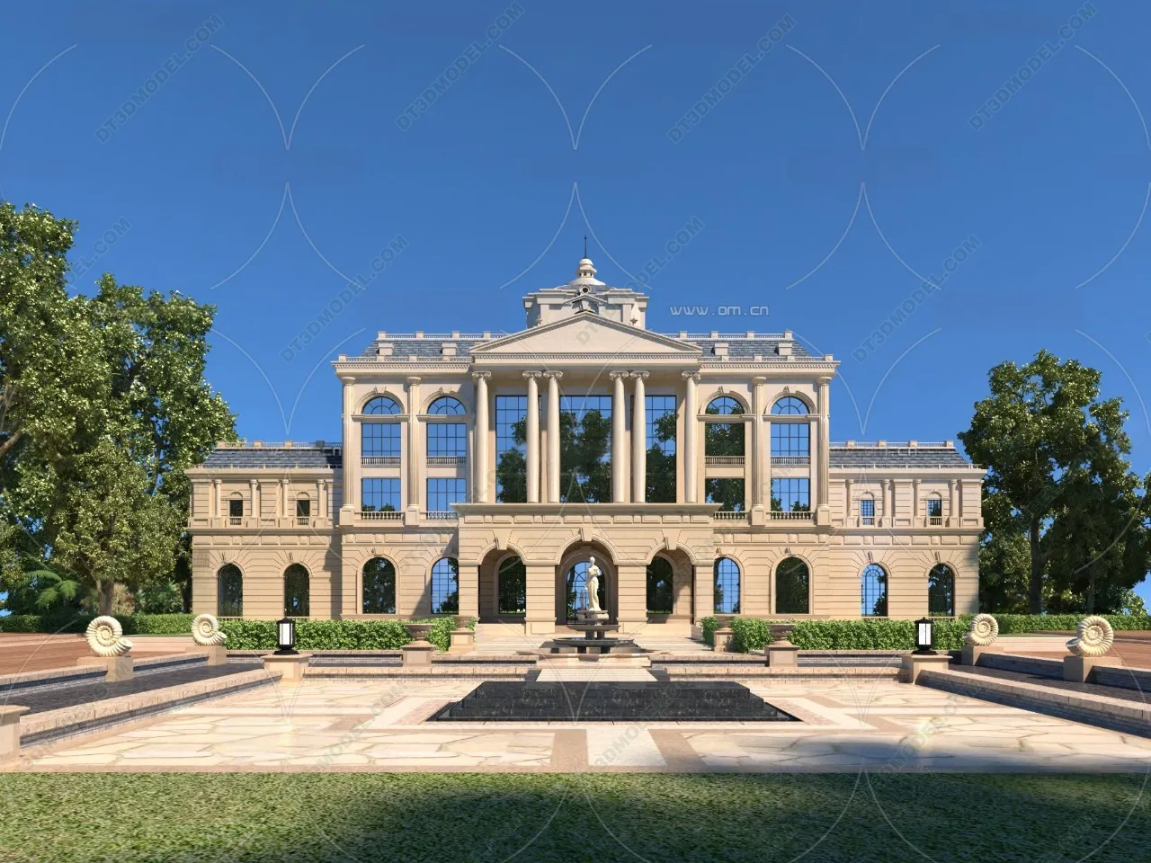 Europe Style Villa 3D Model – 3D Blocks – 103 – VRAY